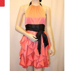 BCBG Coral halter cocktail dress